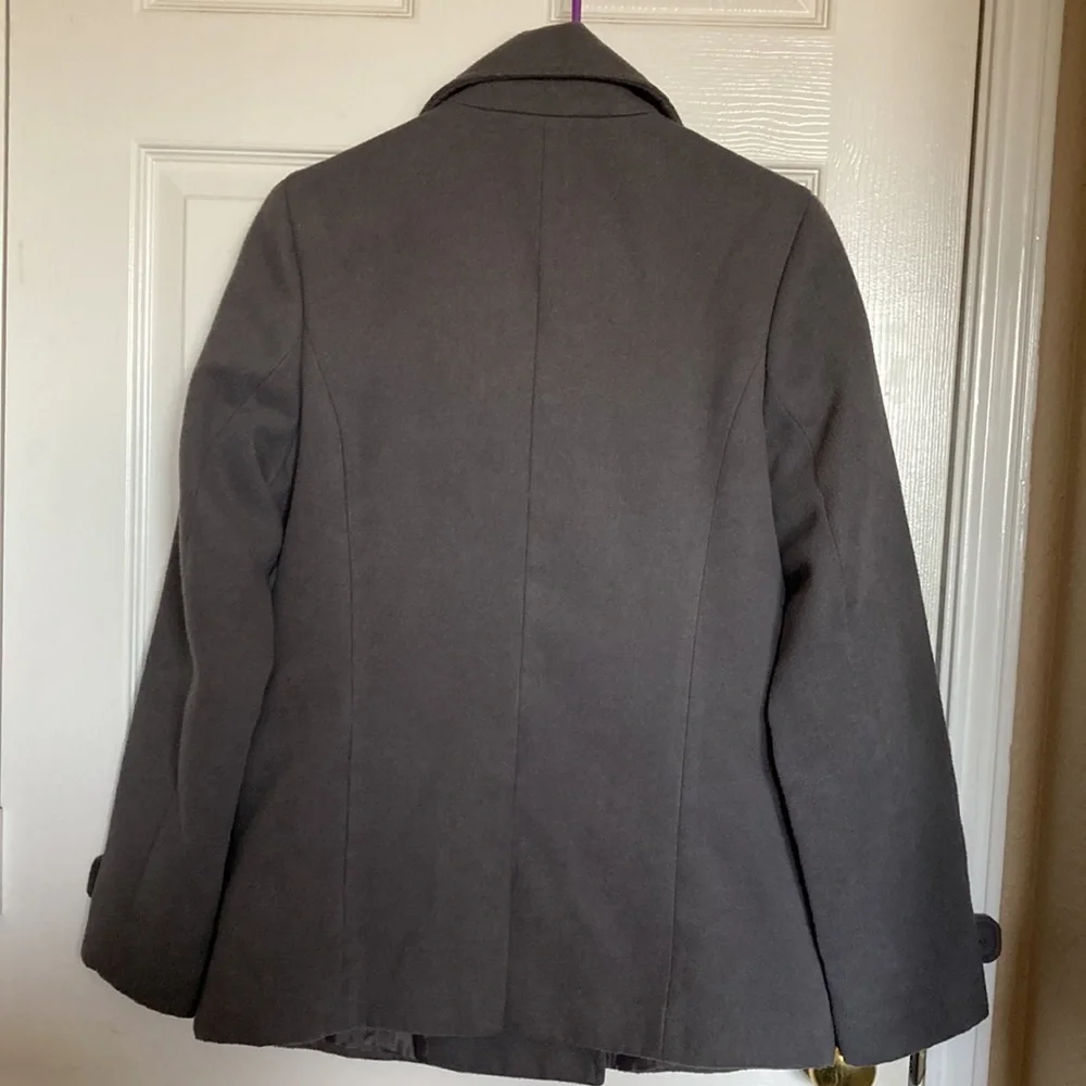 Forever 21 Gray Pea Coat Size Large - Picture 3 of 12